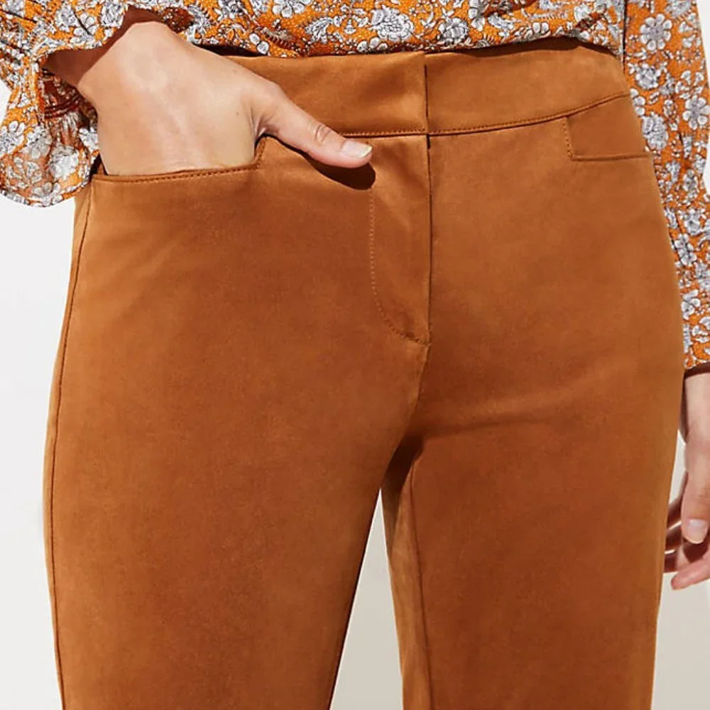 LOFT Women's NWT Faux Suede Slim Pants - Picture 2 of 3